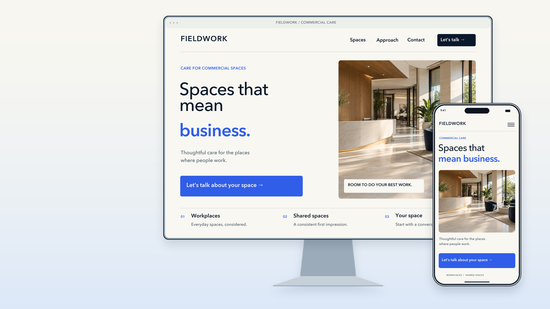 FIELDWORK design concept: website design by TRELLVORA